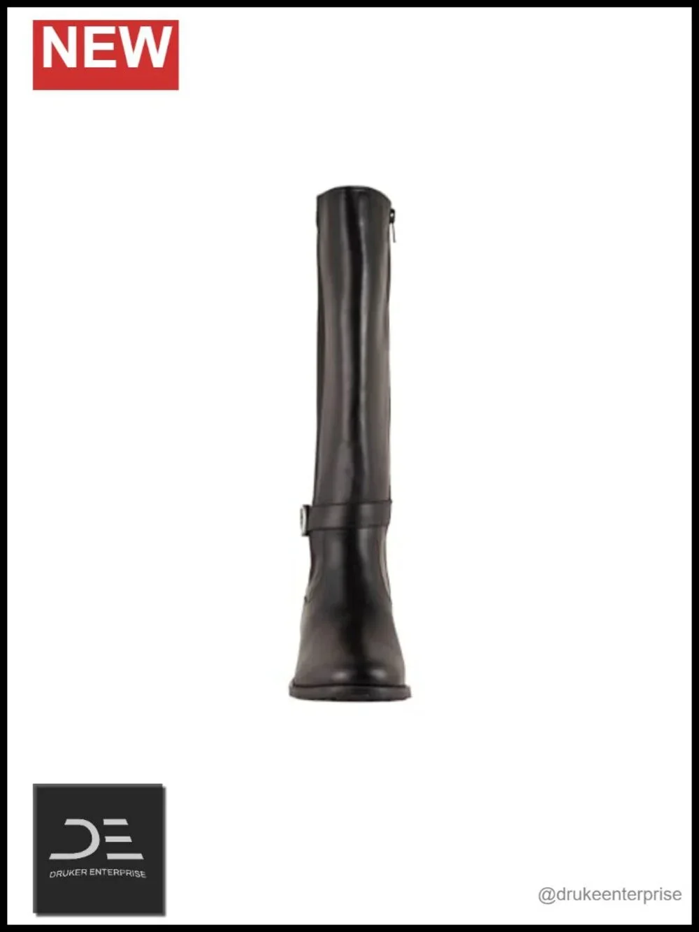 Women's Knee-High Leather Snow Boots Waterproof Zipper Round Toe Winter Work